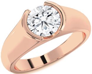 Diamond Rose Gold Round Solitaire Engagement Ring