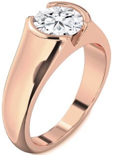 Diamond Rose Gold Round Solitaire Engagement Ring