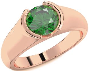 Emerald Rose Gold Round Solitaire Engagement Ring