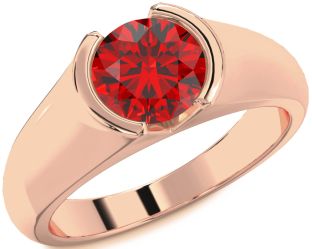 Ruby Rose Gold Round Solitaire Engagement Ring