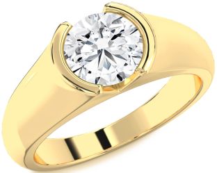Diamond Gold Round Solitaire Engagement Ring