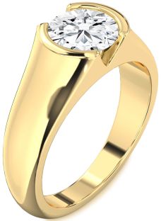 Diamond Gold Round Solitaire Engagement Ring
