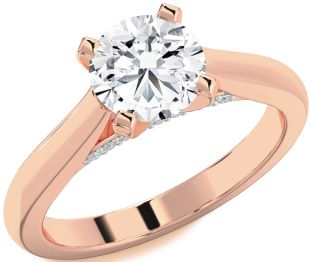 Diamond Rose Gold Round Solitaire Engagement Ring