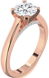 Diamond Rose Gold Round Solitaire Engagement Ring