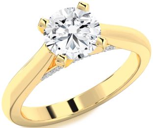 Diamond Gold Round Solitaire Engagement Ring