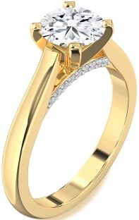 Diamond Gold Round Solitaire Engagement Ring