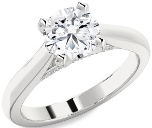 Diamond White Gold Round Solitaire Engagement Ring