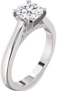Diamond White Gold Round Solitaire Engagement Ring