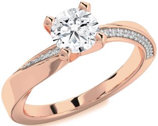 Diamond Rose Gold Round Solitaire Engagement Ring