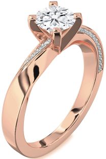 Diamond Rose Gold Round Solitaire Engagement Ring