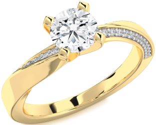 Diamond Gold Round Solitaire Engagement Ring