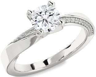 Diamond White Gold Round Solitaire Engagement Ring
