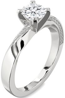 Diamond White Gold Round Solitaire Engagement Ring