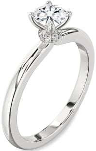 Diamond White Gold Halo Round Solitaire Engagement Ring