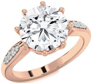 Diamond Rose Gold Round Solitaire Engagement Ring