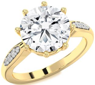 Diamond Gold Round Solitaire Engagement Ring