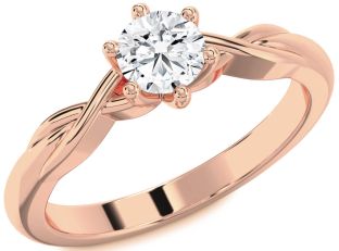 Diamond Rose Gold Knot Engagement Ring