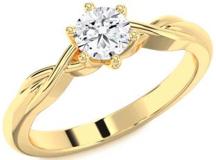 Diamond Gold Knot Engagement Ring