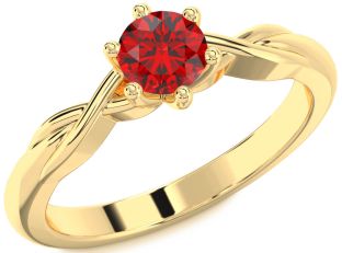 Ruby Gold Knot Engagement Ring