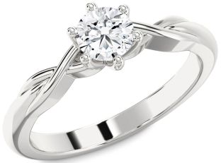 Diamond Platinum Knot Engagement Ring