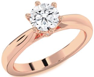 Diamond Rose Gold Round Solitaire Engagement Ring