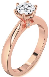 Diamond Rose Gold Round Solitaire Engagement Ring