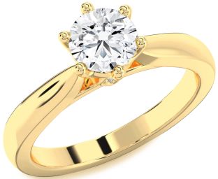 Diamond Gold Round Solitaire Engagement Ring