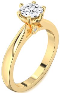 Diamond Gold Round Solitaire Engagement Ring