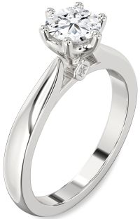 Diamond White Gold Round Solitaire Engagement Ring