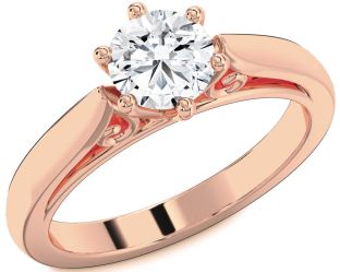 Diamond Rose Gold Round Solitaire Engagement Ring