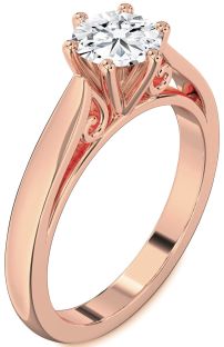 Diamond Rose Gold Round Solitaire Engagement Ring
