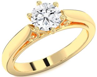 Diamond Gold Round Solitaire Engagement Ring