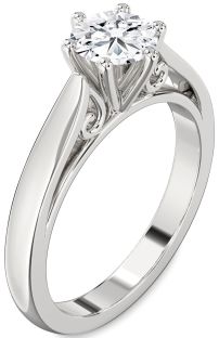 Diamond White Gold Round Solitaire Engagement Ring