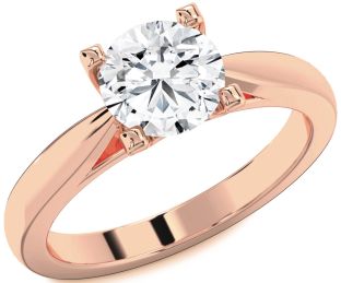 Diamond Rose Gold Round Solitaire Engagement Ring