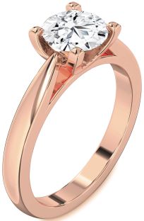 Diamond Rose Gold Round Solitaire Engagement Ring