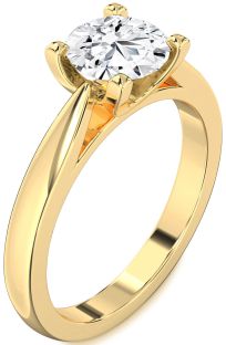 Diamond Gold Round Solitaire Engagement Ring