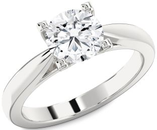 Diamond White Gold Round Solitaire Engagement Ring