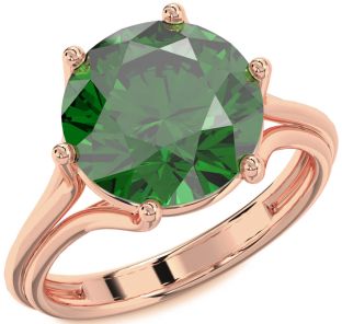 Emerald Rose Gold Round Solitaire Engagement Ring