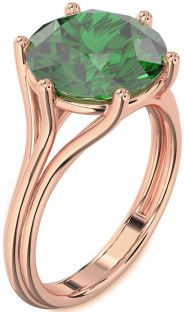 Emerald Rose Gold Round Solitaire Engagement Ring
