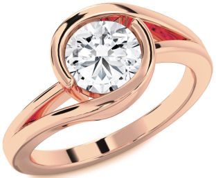 Diamond Rose Gold Round Solitaire Engagement Ring