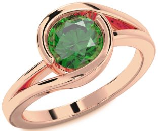Emerald Rose Gold Round Solitaire Engagement Ring