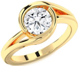 Diamond Gold Round Solitaire Engagement Ring
