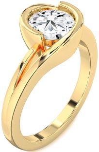 Diamond Gold Round Solitaire Engagement Ring