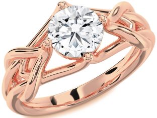Diamond Rose Gold Knot Engagement Ring