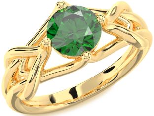Emerald Gold Knot Engagement Ring