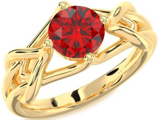 Ruby Gold Knot Engagement Ring