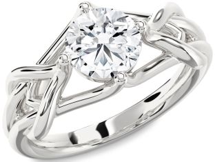 Diamond White Gold Knot Engagement Ring