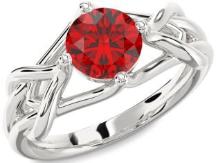 Ruby White Gold Knot Engagement Ring