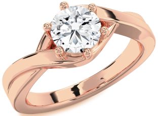 Diamond Rose Gold Round Solitaire Engagement Ring