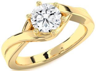 Diamond Gold Round Solitaire Engagement Ring